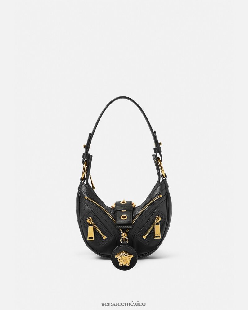Versace bolso hobo mini repetido negro bolsas mujer 84626J273