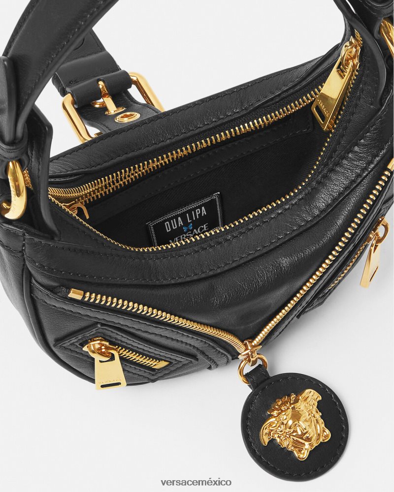 Versace bolso hobo mini repetido negro bolsas mujer 84626J273
