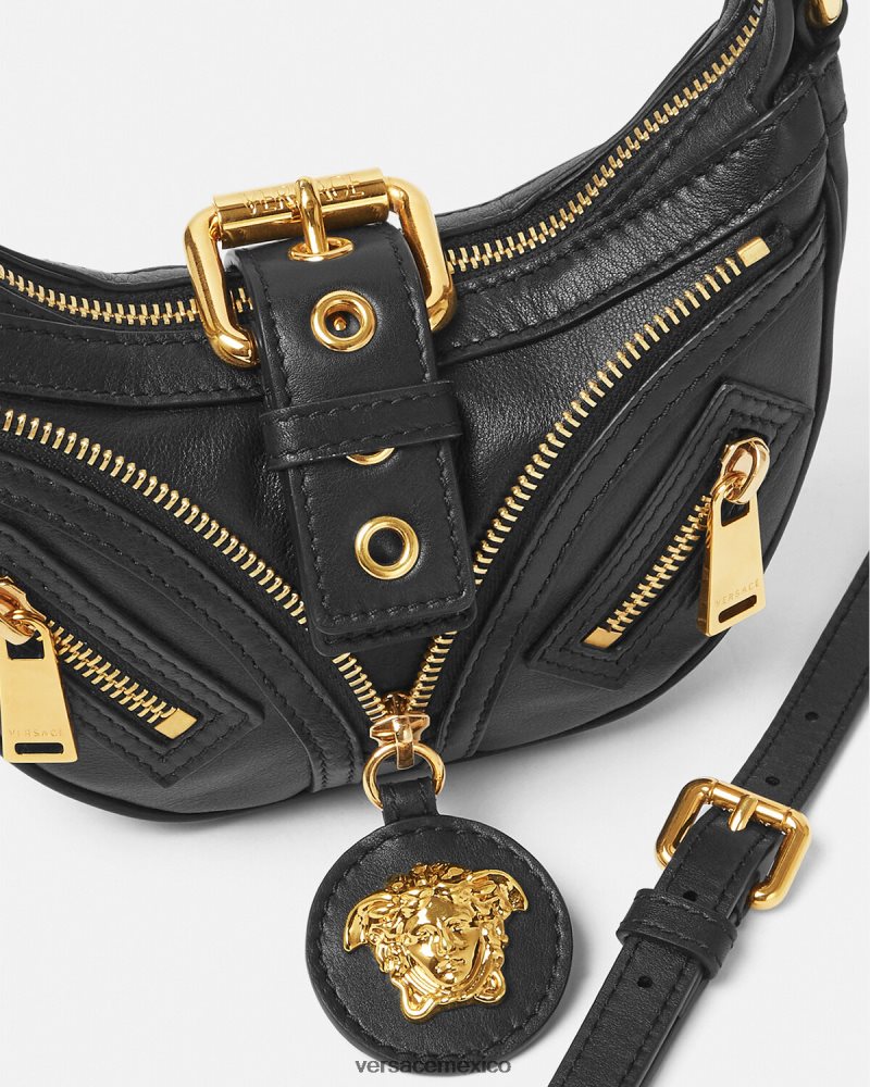 Versace bolso hobo mini repetido negro bolsas mujer 84626J273