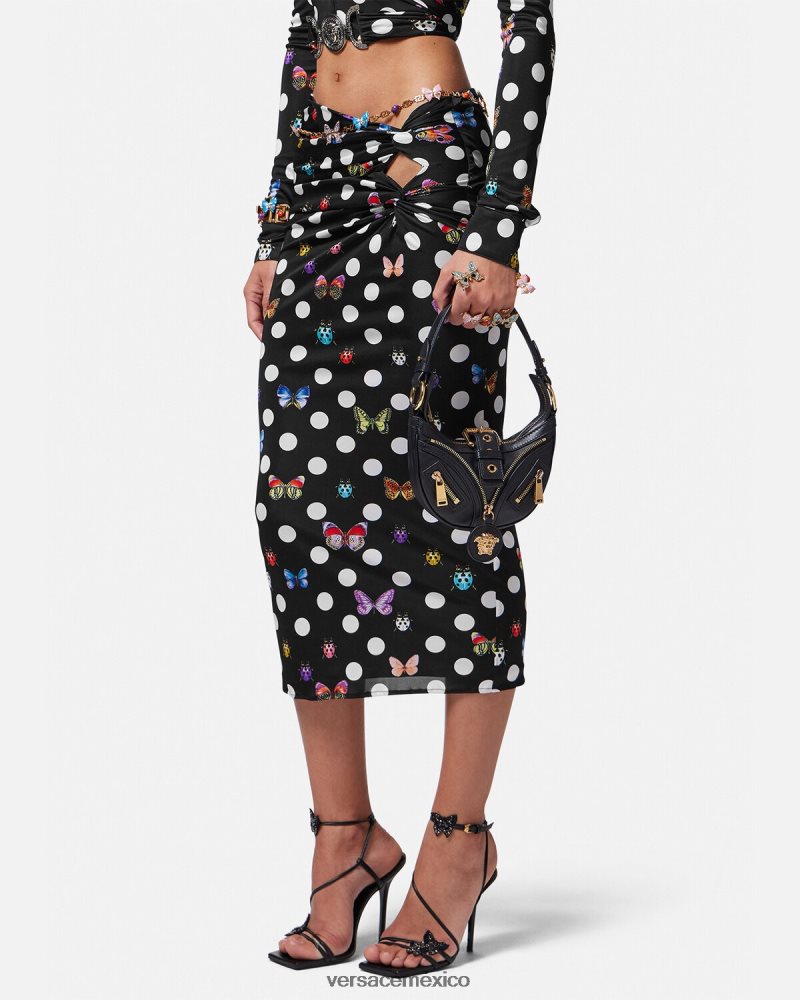 Versace bolso hobo mini repetido negro bolsas mujer 84626J273