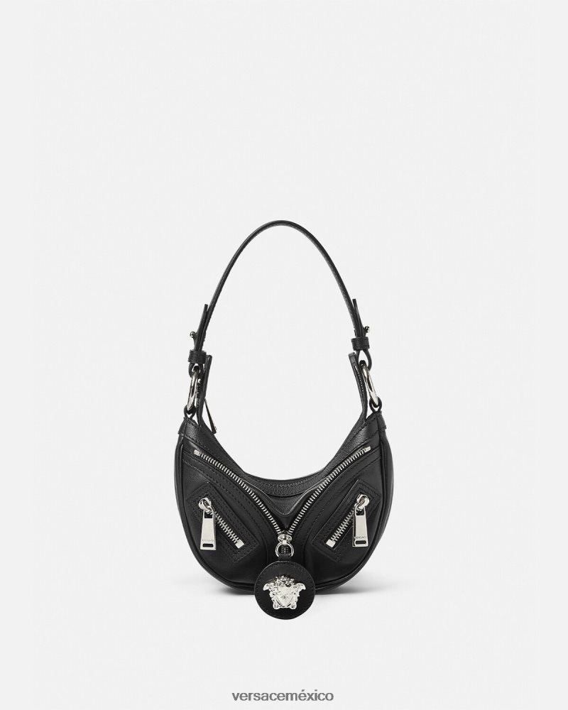 Versace bolso hobo mini repetido negro bolsas mujer 84626J287