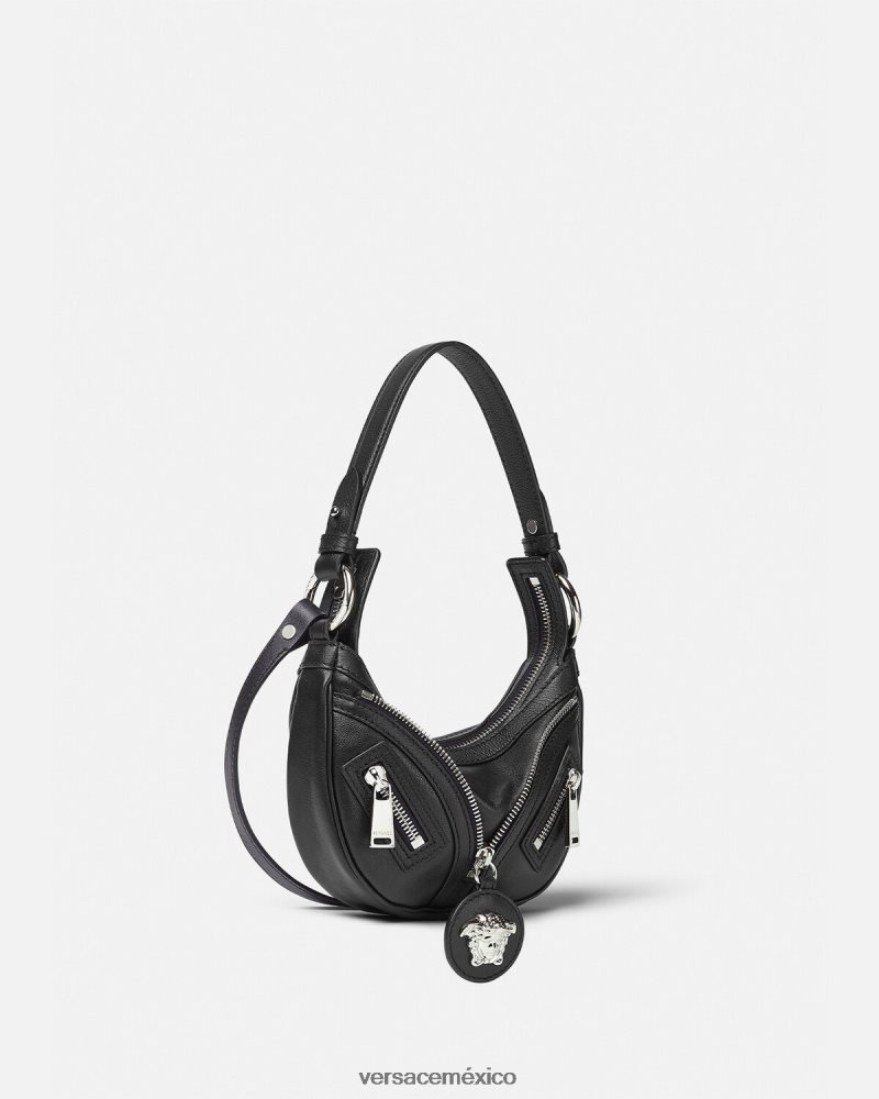 Versace bolso hobo mini repetido negro bolsas mujer 84626J287