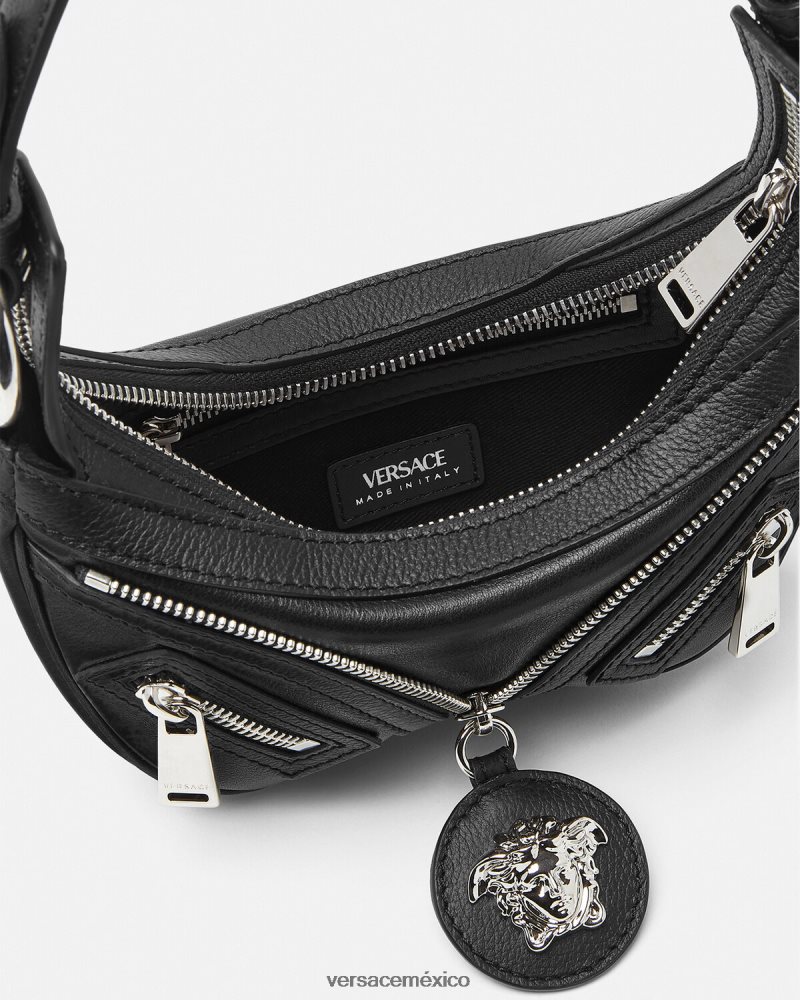 Versace bolso hobo mini repetido negro bolsas mujer 84626J287