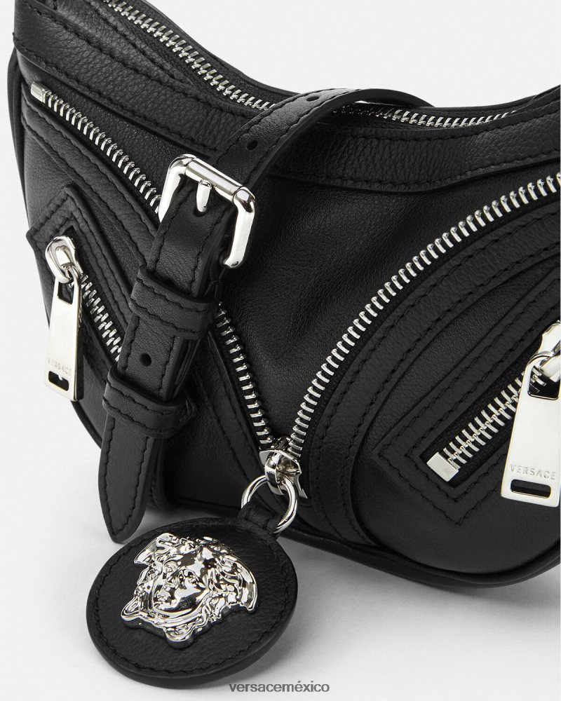 Versace bolso hobo mini repetido negro bolsas mujer 84626J287