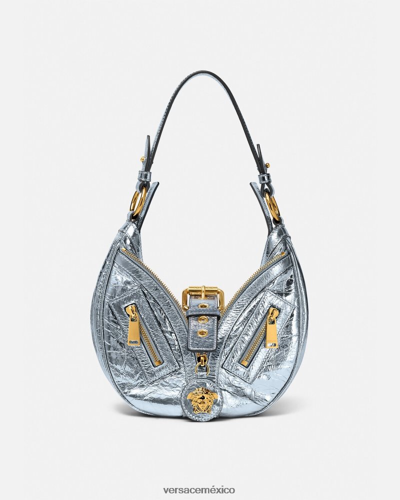 Versace bolso hobo pequeño con repetición metalizada un color bolsas mujer 84626J277