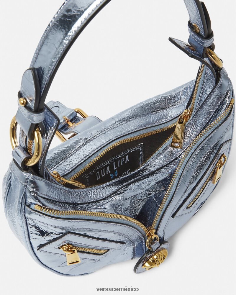 Versace bolso hobo pequeño con repetición metalizada un color bolsas mujer 84626J277
