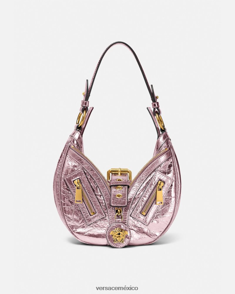Versace bolso hobo pequeño con repetición metalizada un color bolsas mujer 84626J278