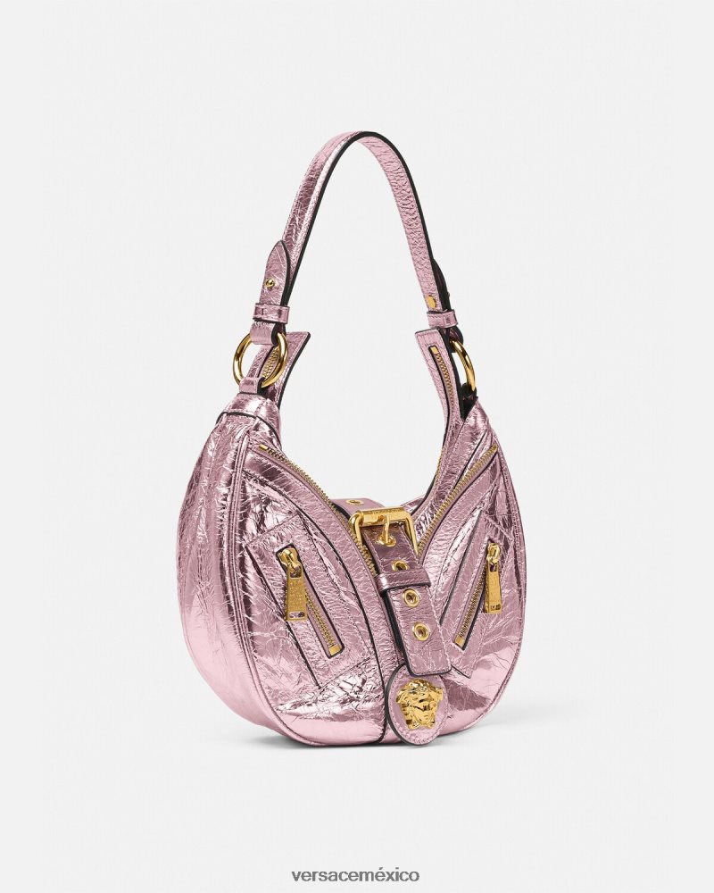 Versace bolso hobo pequeño con repetición metalizada un color bolsas mujer 84626J278