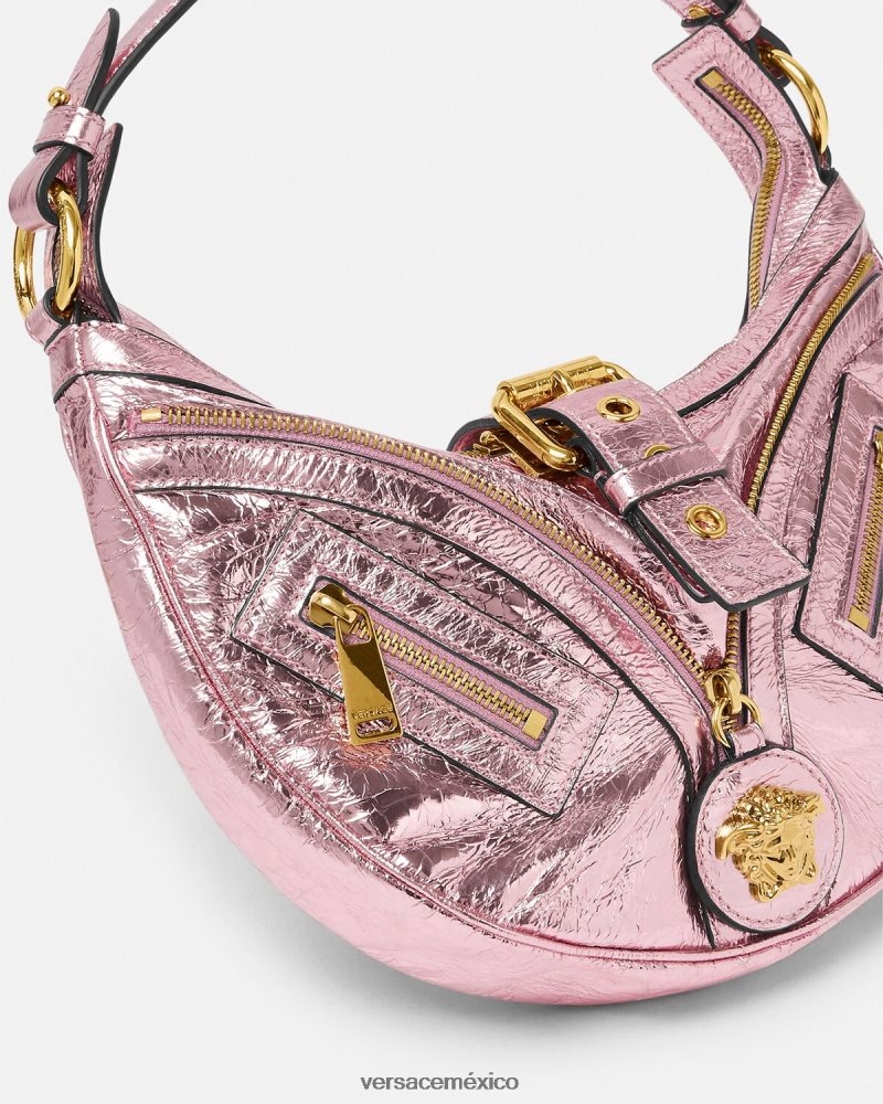 Versace bolso hobo pequeño con repetición metalizada un color bolsas mujer 84626J278