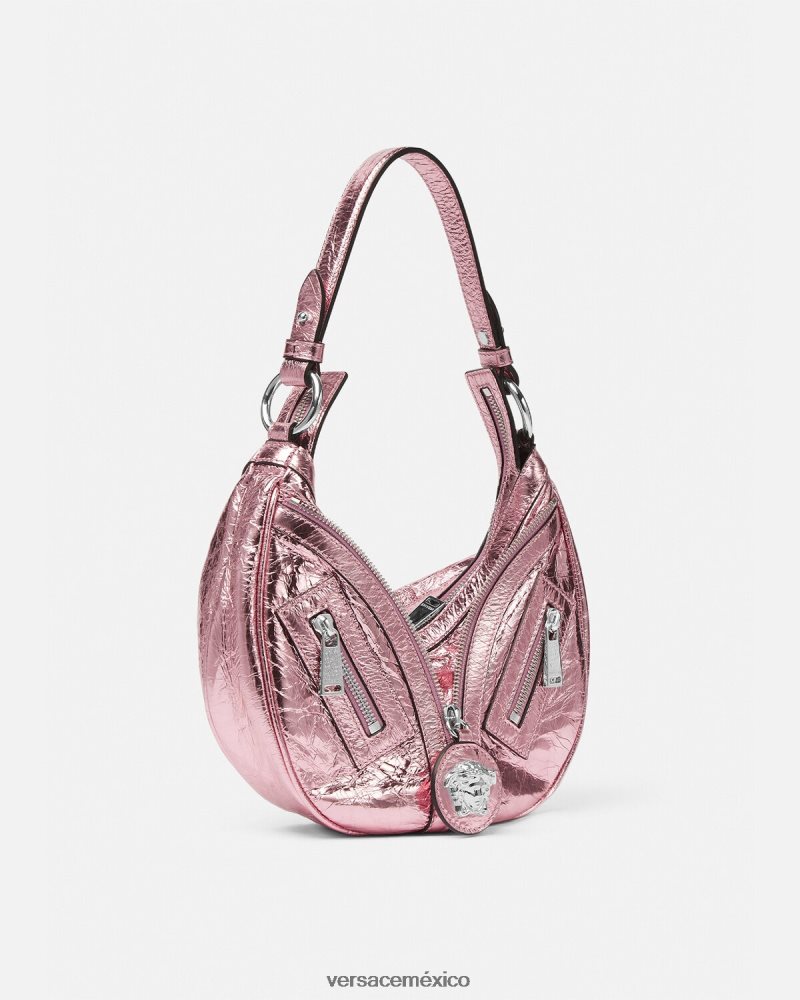 Versace bolso hobo pequeño metalizado repetido un color bolsas mujer 84626J281
