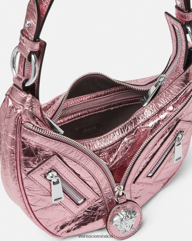 Versace bolso hobo pequeño metalizado repetido un color bolsas mujer 84626J281