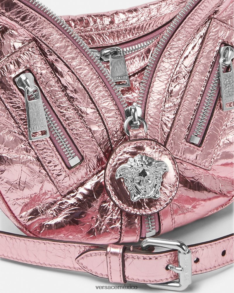 Versace bolso hobo pequeño metalizado repetido un color bolsas mujer 84626J281