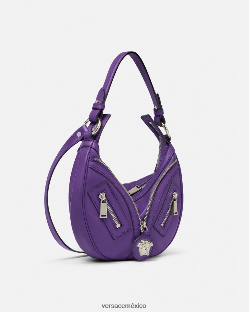 Versace bolso hobo pequeño repetido Violeta bolsas mujer 84626J294