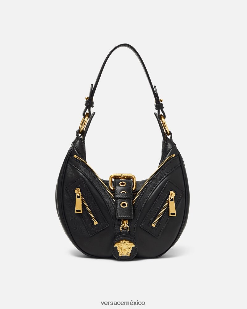 Versace bolso hobo pequeño repetido negro bolsas mujer 84626J274