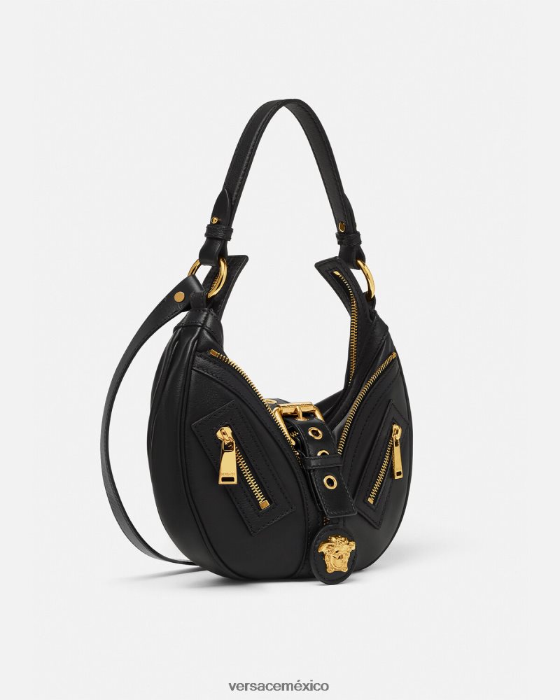 Versace bolso hobo pequeño repetido negro bolsas mujer 84626J274