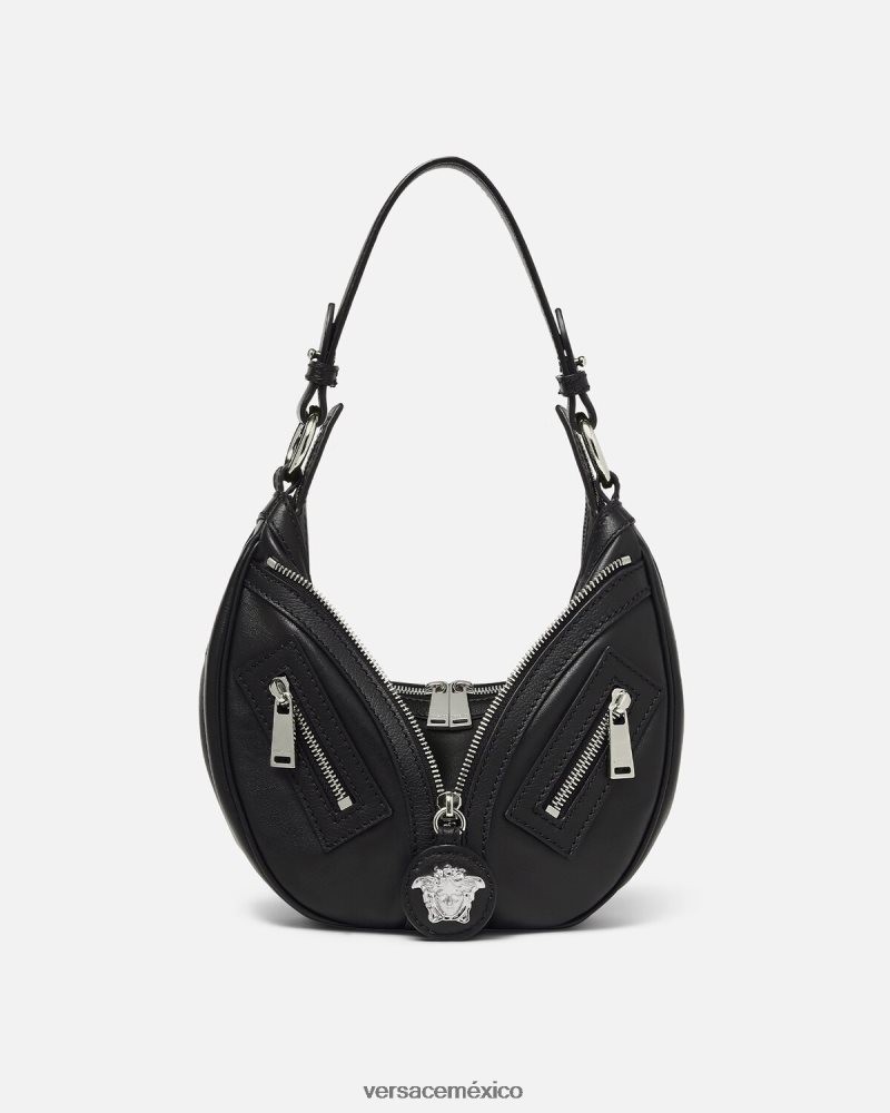 Versace bolso hobo pequeño repetido negro bolsas mujer 84626J282