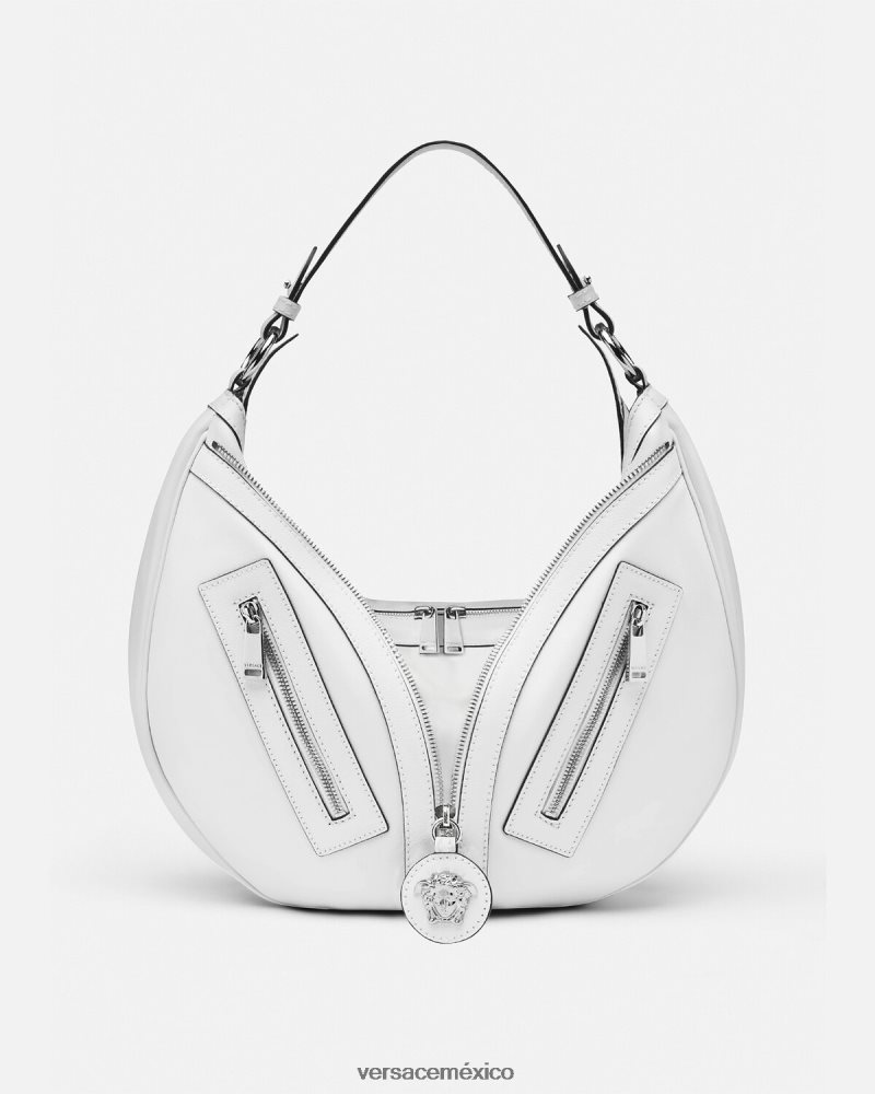 Versace bolso hobo repetido blanco bolsas mujer 84626J286