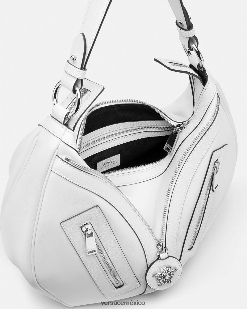 Versace bolso hobo repetido blanco bolsas mujer 84626J286