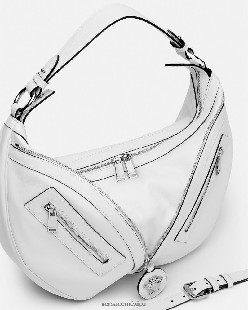 Versace bolso hobo repetido blanco bolsas mujer 84626J286