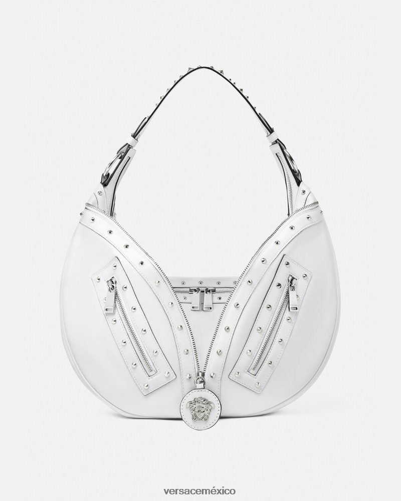 Versace bolso hobo repetido blanco bolsas mujer 84626J290