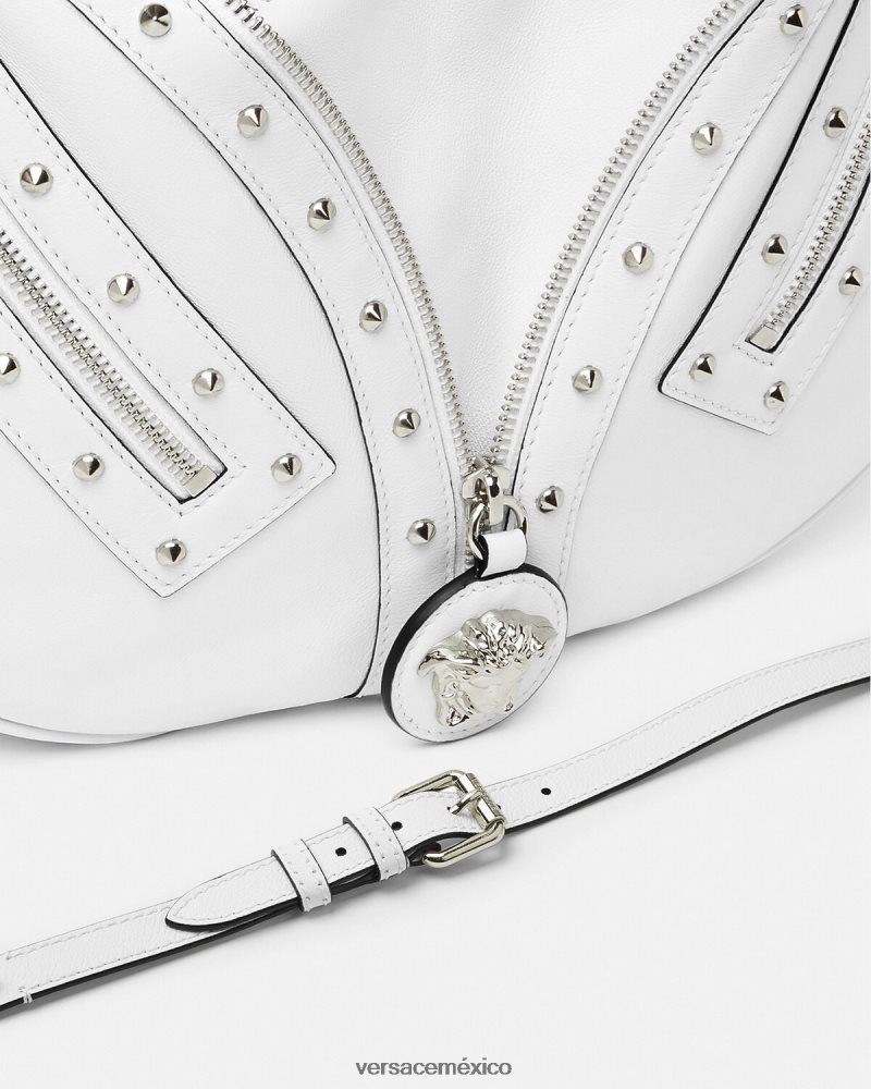 Versace bolso hobo repetido blanco bolsas mujer 84626J290