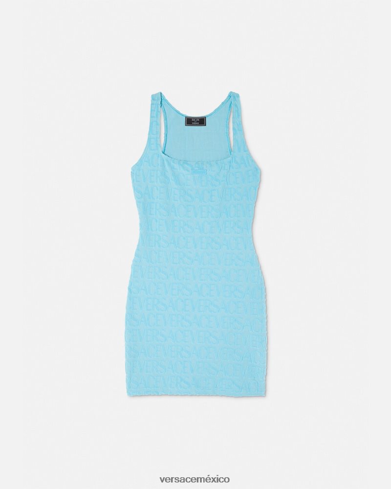 Versace vestido tipo toalla por toda la prenda azul claro ropa interior y ropa de playa mujer 84626J1190