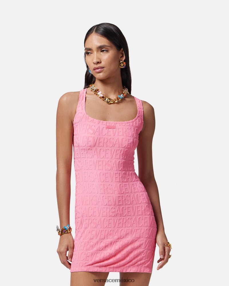 Versace vestido tipo toalla por toda la prenda rosa ropa interior y ropa de playa mujer 84626J1189