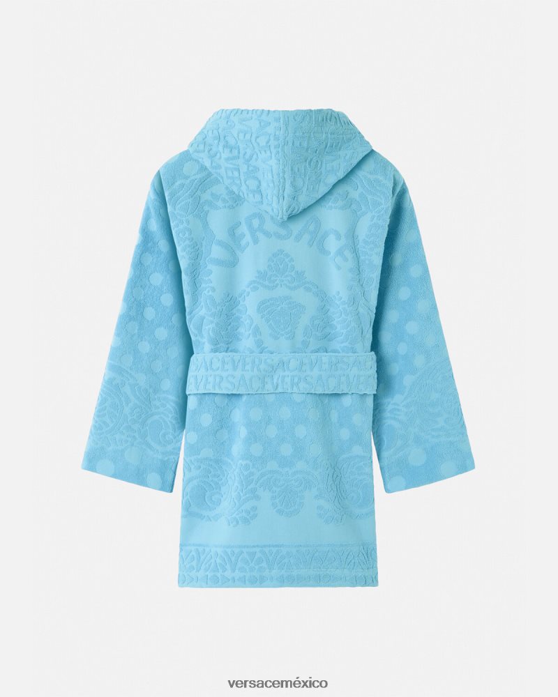 Versace albornoz corto barroco conchas marinas azul claro ropa interior y ropa de playa mujer 84626J1082
