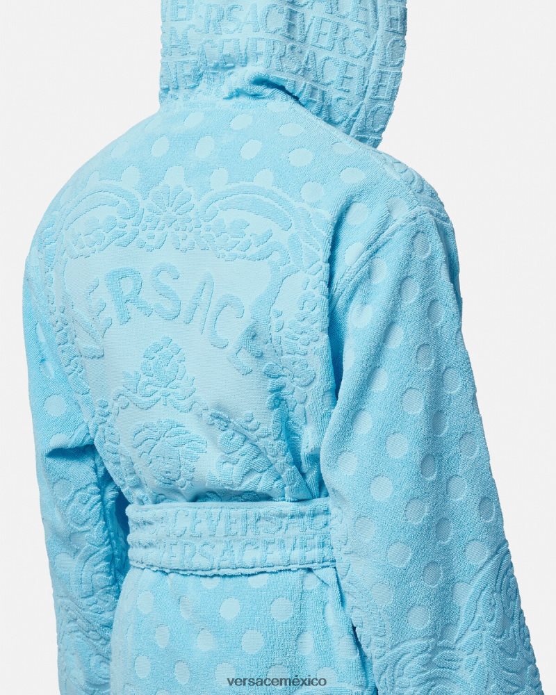 Versace albornoz corto barroco conchas marinas azul claro ropa interior y ropa de playa mujer 84626J1082