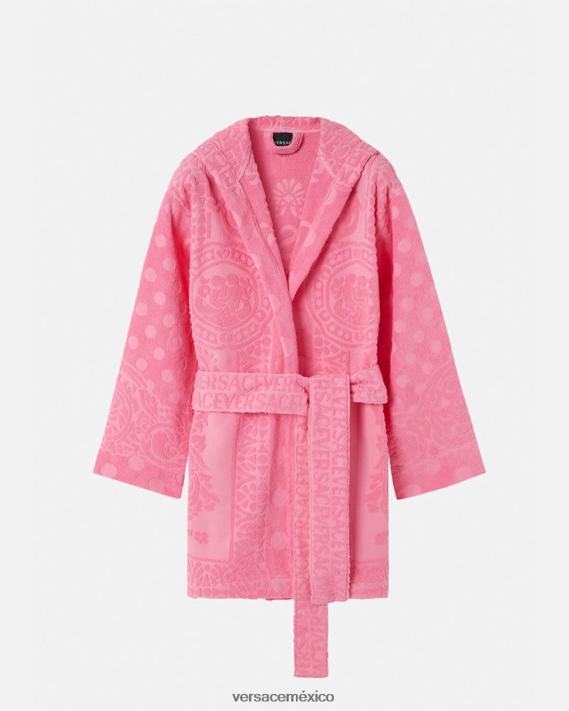 Versace albornoz corto barroco conchas marinas rosa ropa interior y ropa de playa mujer 84626J1081