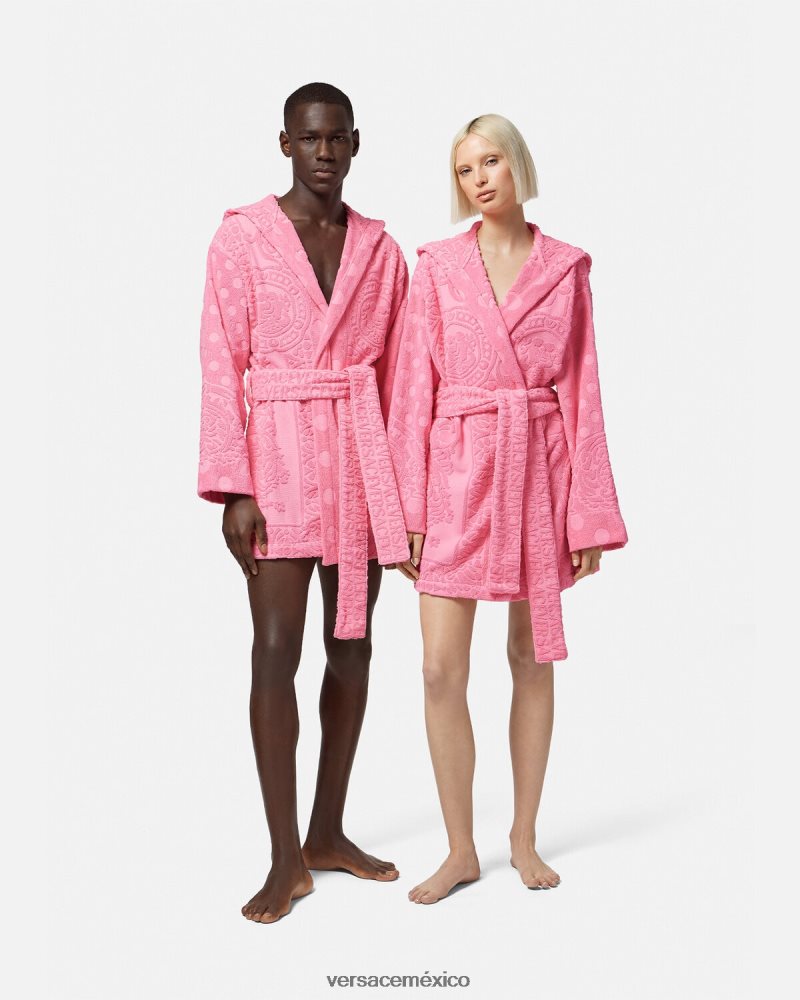 Versace albornoz corto barroco conchas marinas rosa ropa interior y ropa de playa mujer 84626J1081