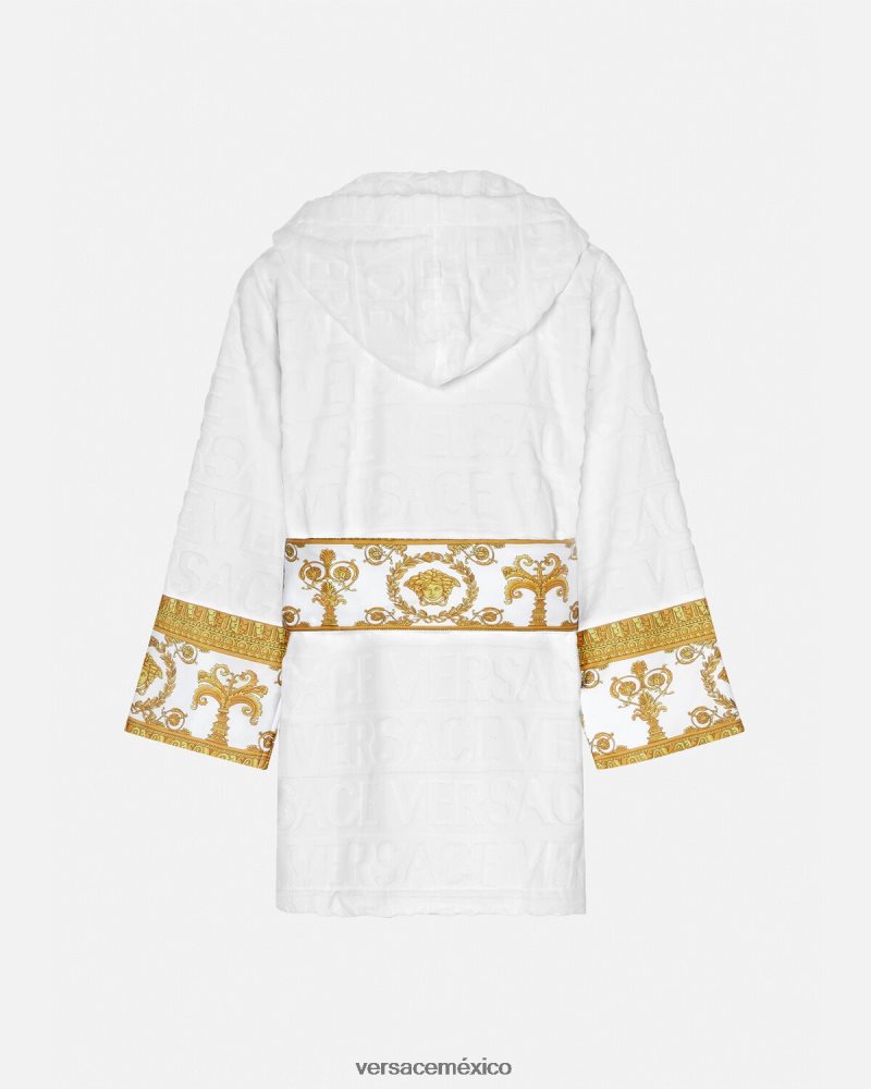 Versace albornoz corto integral blanco ropa interior y ropa de playa mujer 84626J1087