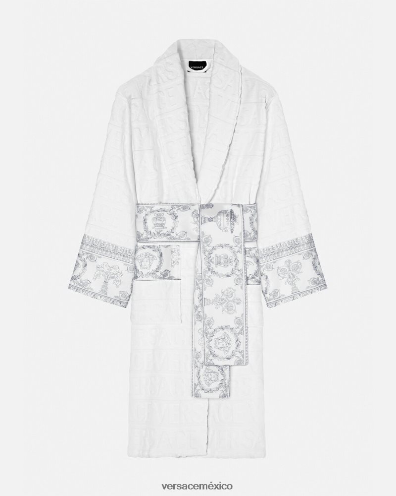 Versace albornoz novia barroco cristal i plata blanca ropa interior y ropa de playa mujer 84626J1090