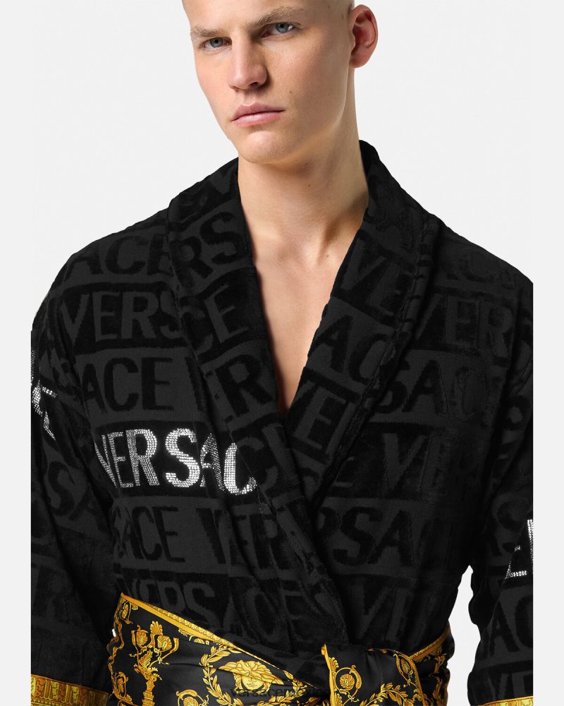 Versace bata de baño con cristales imprimir ropa interior y ropa de playa mujer 84626J1085