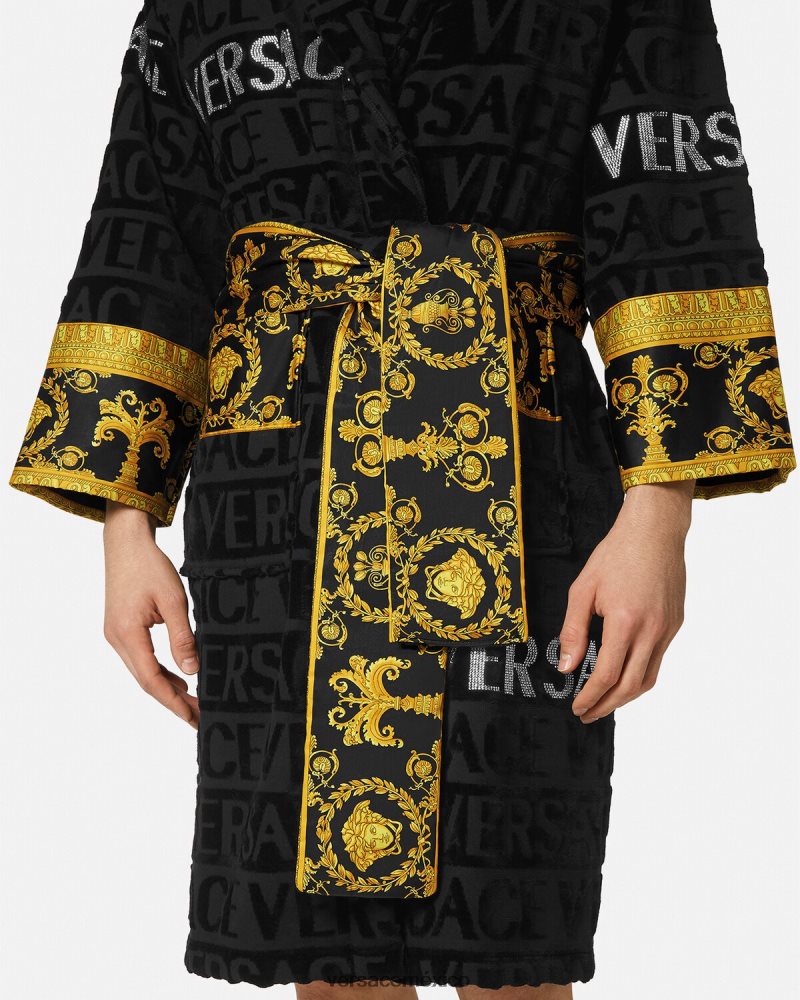 Versace bata de baño con cristales imprimir ropa interior y ropa de playa mujer 84626J1085