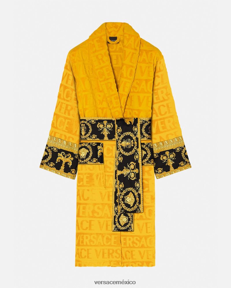 Versace yo bata de baño barroca amarillo ropa interior y ropa de playa mujer 84626J1096