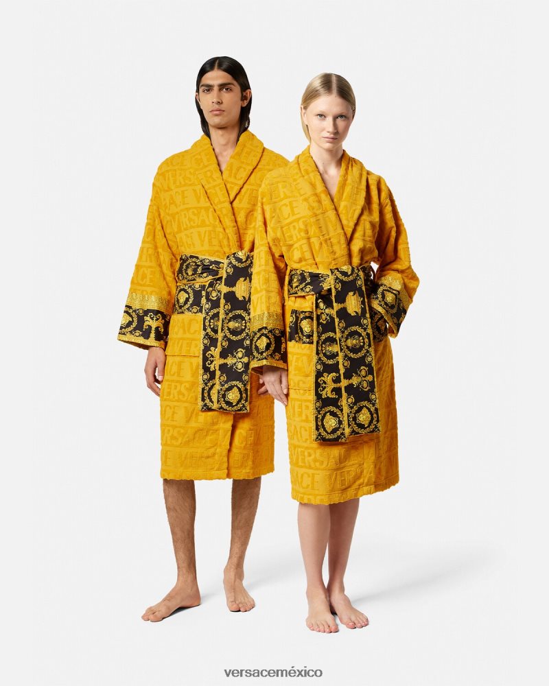 Versace yo bata de baño barroca amarillo ropa interior y ropa de playa mujer 84626J1096