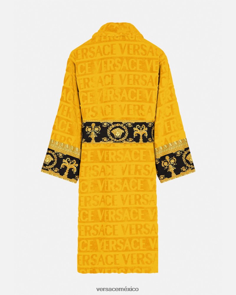 Versace yo bata de baño barroca amarillo ropa interior y ropa de playa mujer 84626J1096