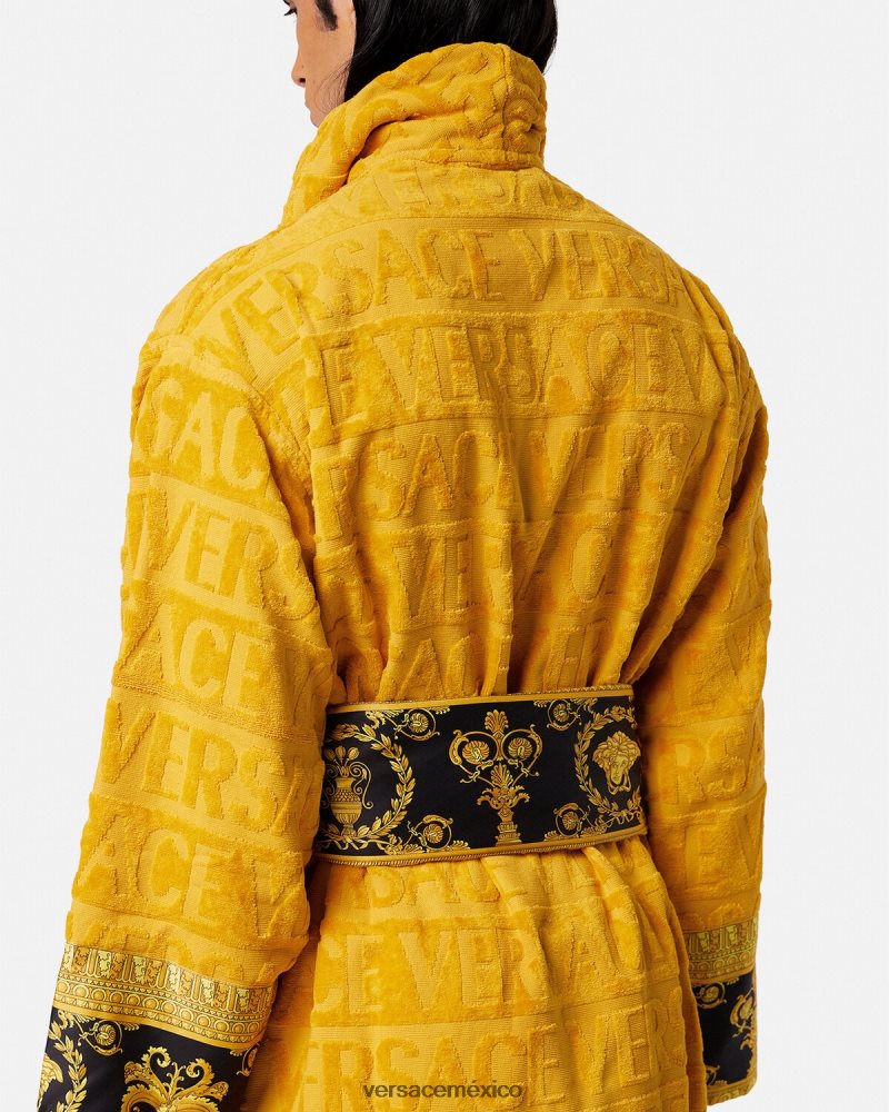 Versace yo bata de baño barroca amarillo ropa interior y ropa de playa mujer 84626J1096