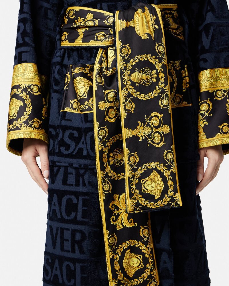 Versace yo bata de baño barroca azul ropa interior y ropa de playa mujer 84626J1091