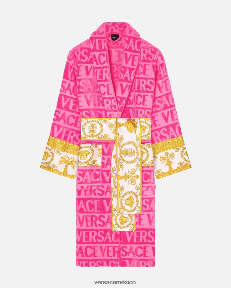 Versace yo bata de baño barroca fucsia ropa interior y ropa de playa mujer 84626J1094