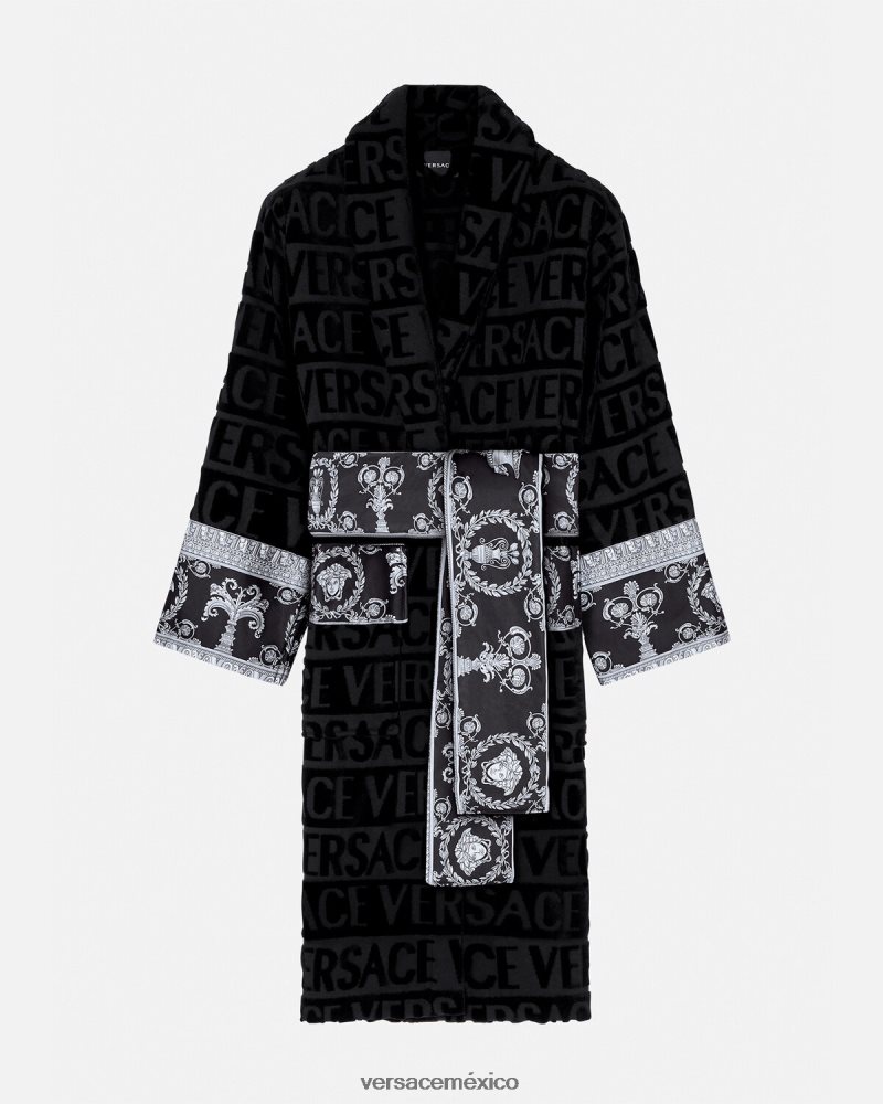 Versace yo bata de baño barroca negro ropa interior y ropa de playa mujer 84626J1086