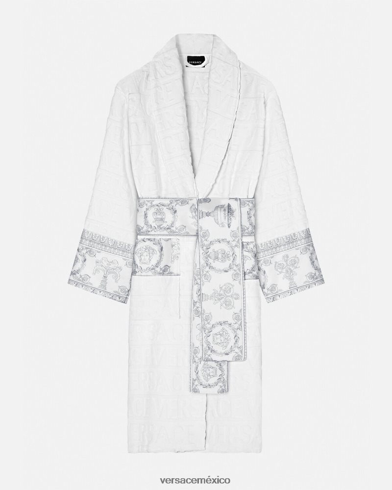 Versace yo bata de baño barroca plata blanca ropa interior y ropa de playa mujer 84626J1089