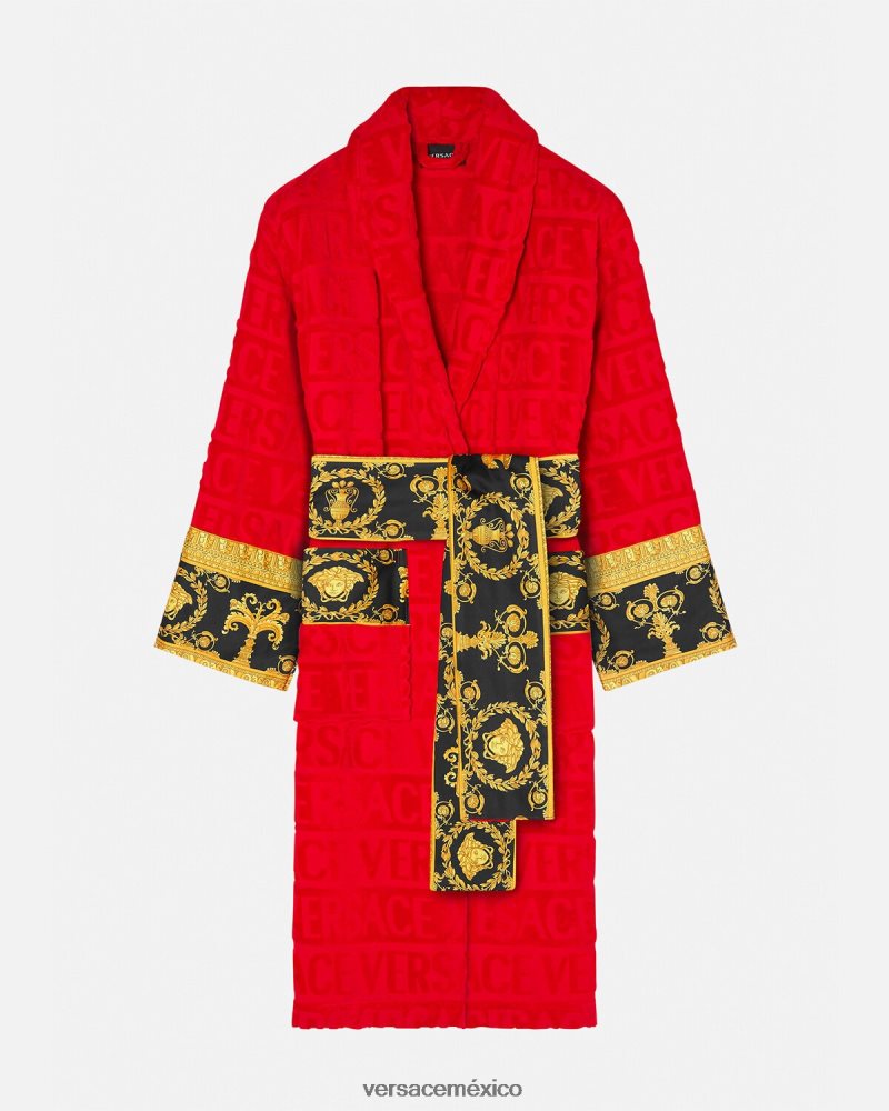 Versace yo bata de baño barroca rojo ropa interior y ropa de playa mujer 84626J1092