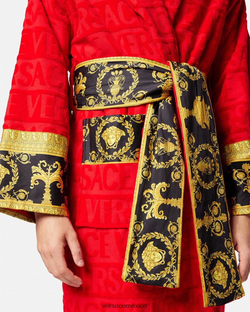 Versace yo bata de baño barroca rojo ropa interior y ropa de playa mujer 84626J1092