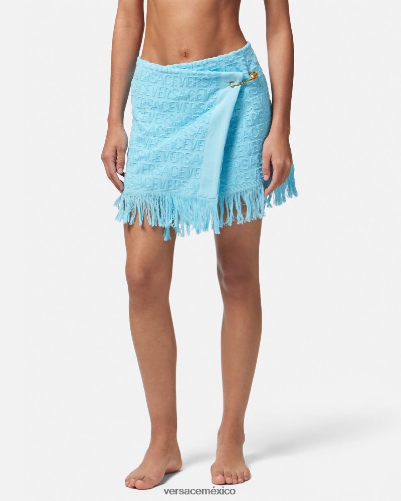 Versace falda cruzada en toda la prenda azul claro ropa interior y ropa de playa mujer 84626J1186