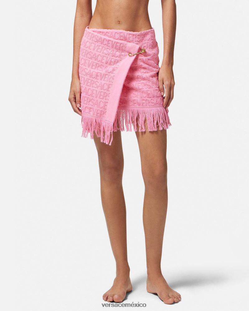 Versace falda cruzada en toda la prenda rosa ropa interior y ropa de playa mujer 84626J1187