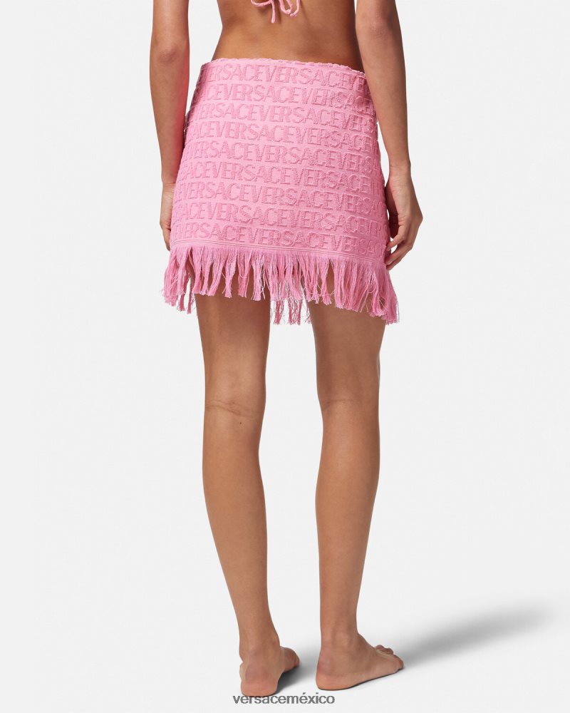 Versace falda cruzada en toda la prenda rosa ropa interior y ropa de playa mujer 84626J1187