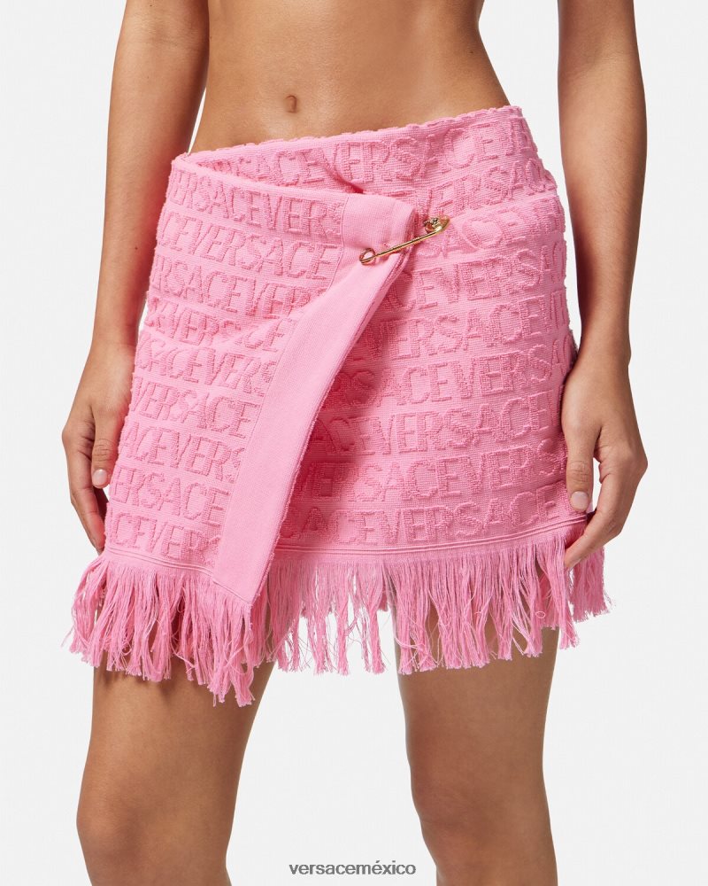 Versace falda cruzada en toda la prenda rosa ropa interior y ropa de playa mujer 84626J1187