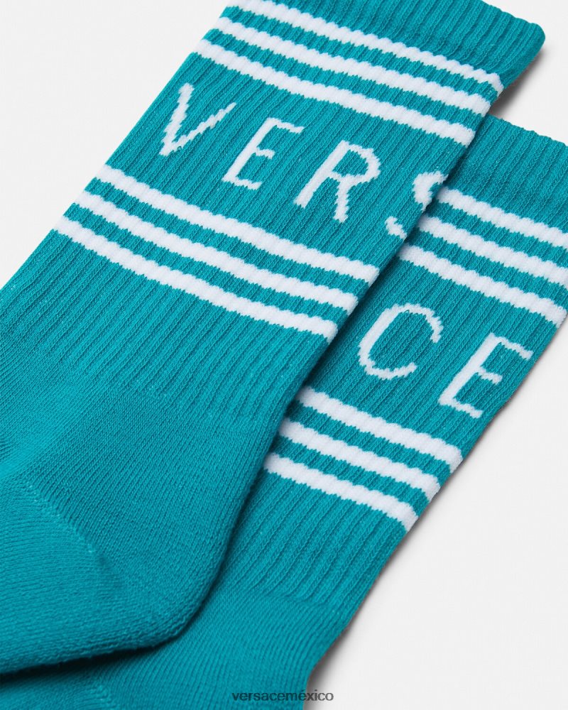 Versace calcetines con logo vintage años 90 agua verde ropa interior y ropa de playa mujer 84626J1107